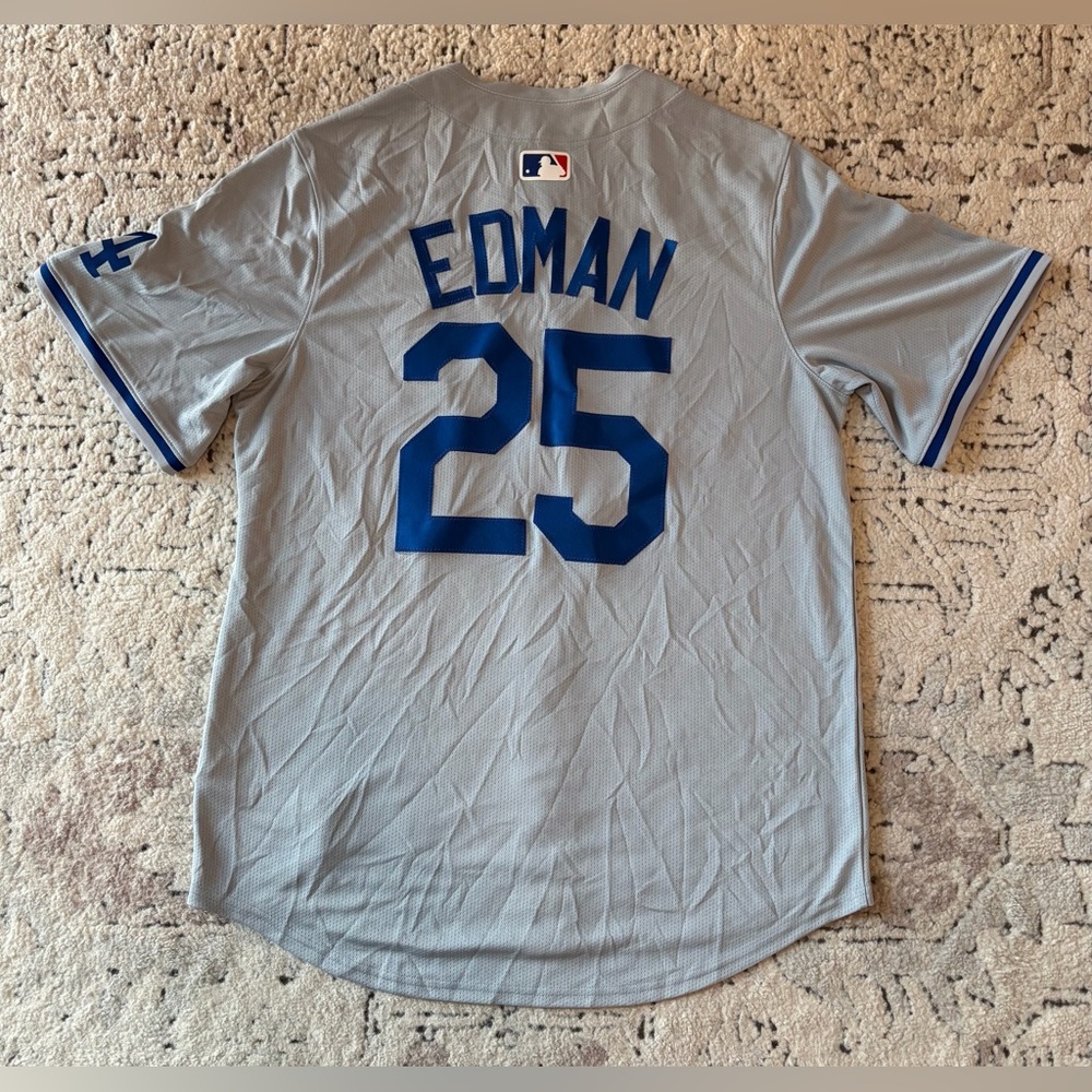 Nike LA Los Angeles Dodgers Tommy Edman #25 MLB Baseball Gray Jersey Men’s Sz: M - Picture 8 of 8